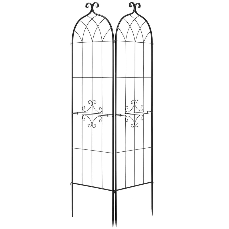VEVOR dārza režģis augiem 2 gab., 180 x 52,5 cm rožu un ziedu balsts ar pulverkrāsotu pārklājumu un savienojamu konstrukciju, augu atbalsta režģis ziediem, dārzeņiem un rozēm - ZEMLETES.LV