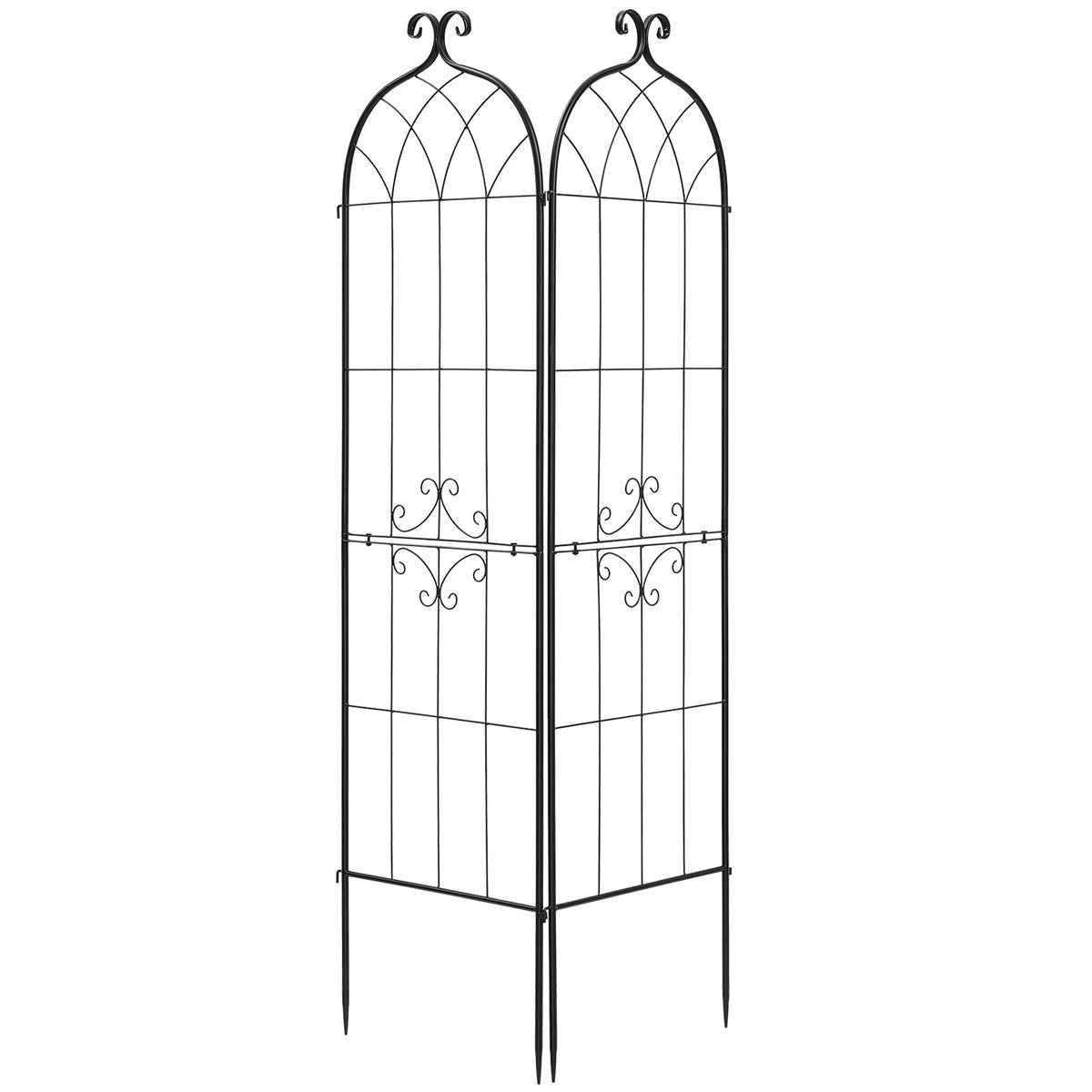 VEVOR dārza režģis augiem 2 gab., 180 x 52,5 cm rožu un ziedu balsts ar pulverkrāsotu pārklājumu un savienojamu konstrukciju, augu atbalsta režģis ziediem, dārzeņiem un rozēm - ZEMLETES.LV