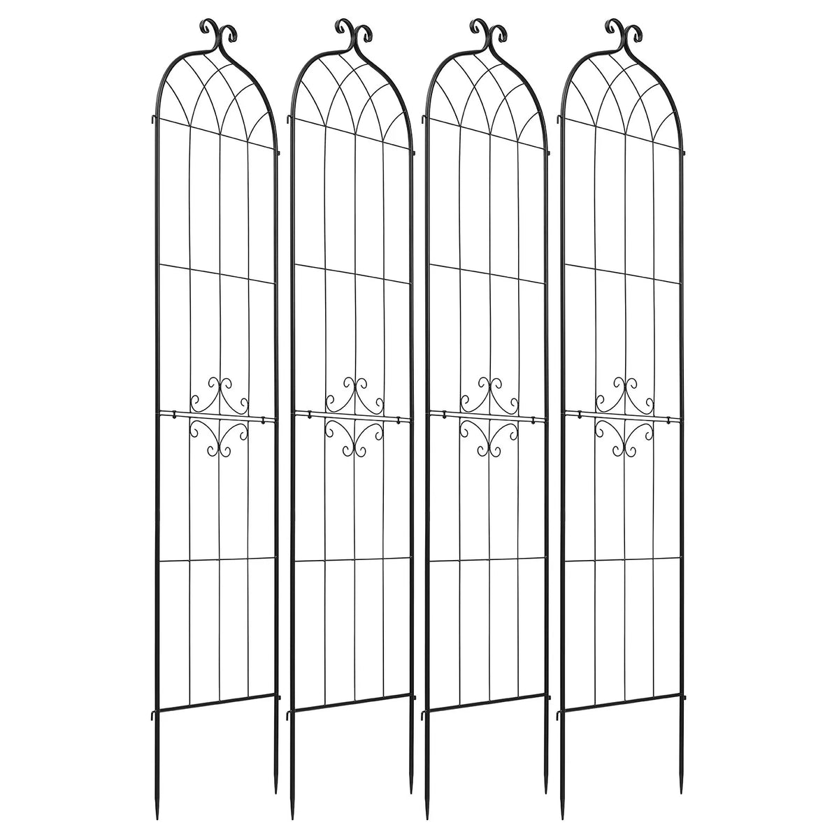 VEVOR dārza režģis augiem 220 × 52,5 cm, 4 gab., pulverkrāsots metāla režģis ar ērtu savienošanas konstrukciju, augu balsts ziediem, dārzeņiem un rozēm - ZEMLETES.LV