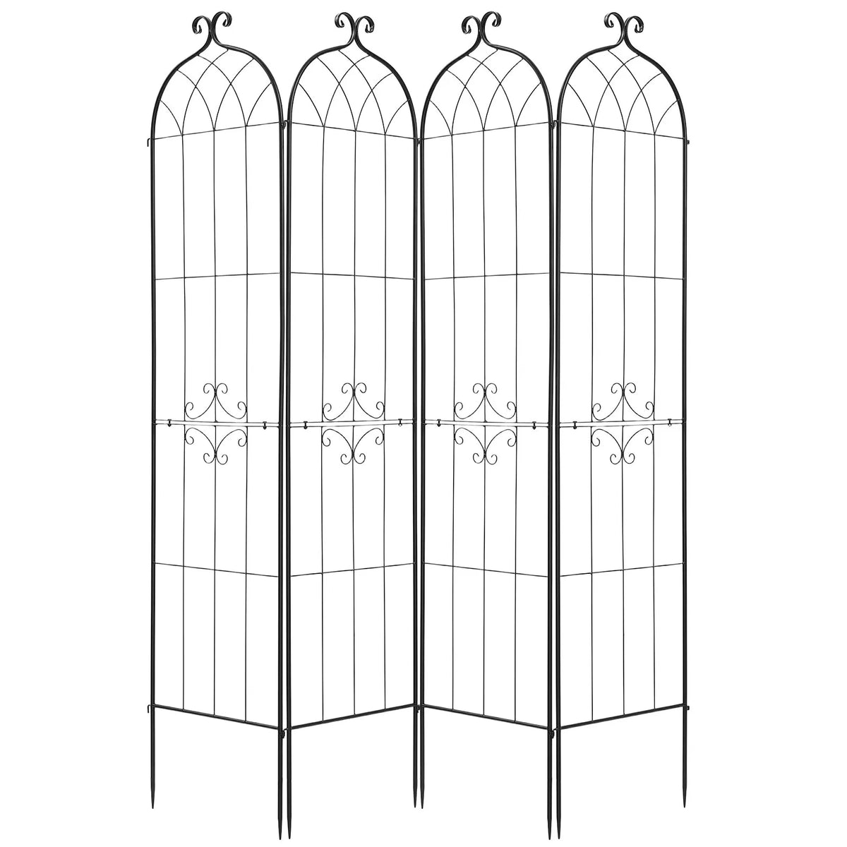 VEVOR dārza režģis augiem 220 × 52,5 cm, 4 gab., pulverkrāsots metāla režģis ar ērtu savienošanas konstrukciju, augu balsts ziediem, dārzeņiem un rozēm - ZEMLETES.LV