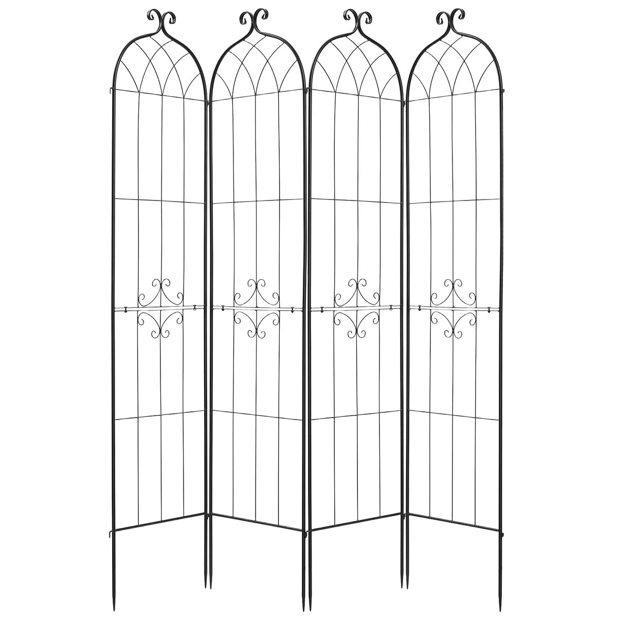 VEVOR dārza režģis augiem 220 × 52,5 cm, 4 gab., pulverkrāsots metāla režģis ar ērtu savienošanas konstrukciju, augu balsts ziediem, dārzeņiem un rozēm - ZEMLETES.LV
