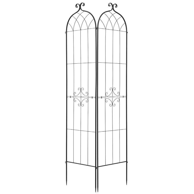 VEVOR dārza režģis augiem 2 gab., 220 x 52,5 cm rožu un ziedu balsts ar pulverkrāsotu pārklājumu un savienojamu konstrukciju, augu atbalsta režģis ziediem, dārzeņiem un rozēm - ZEMLETES.LV