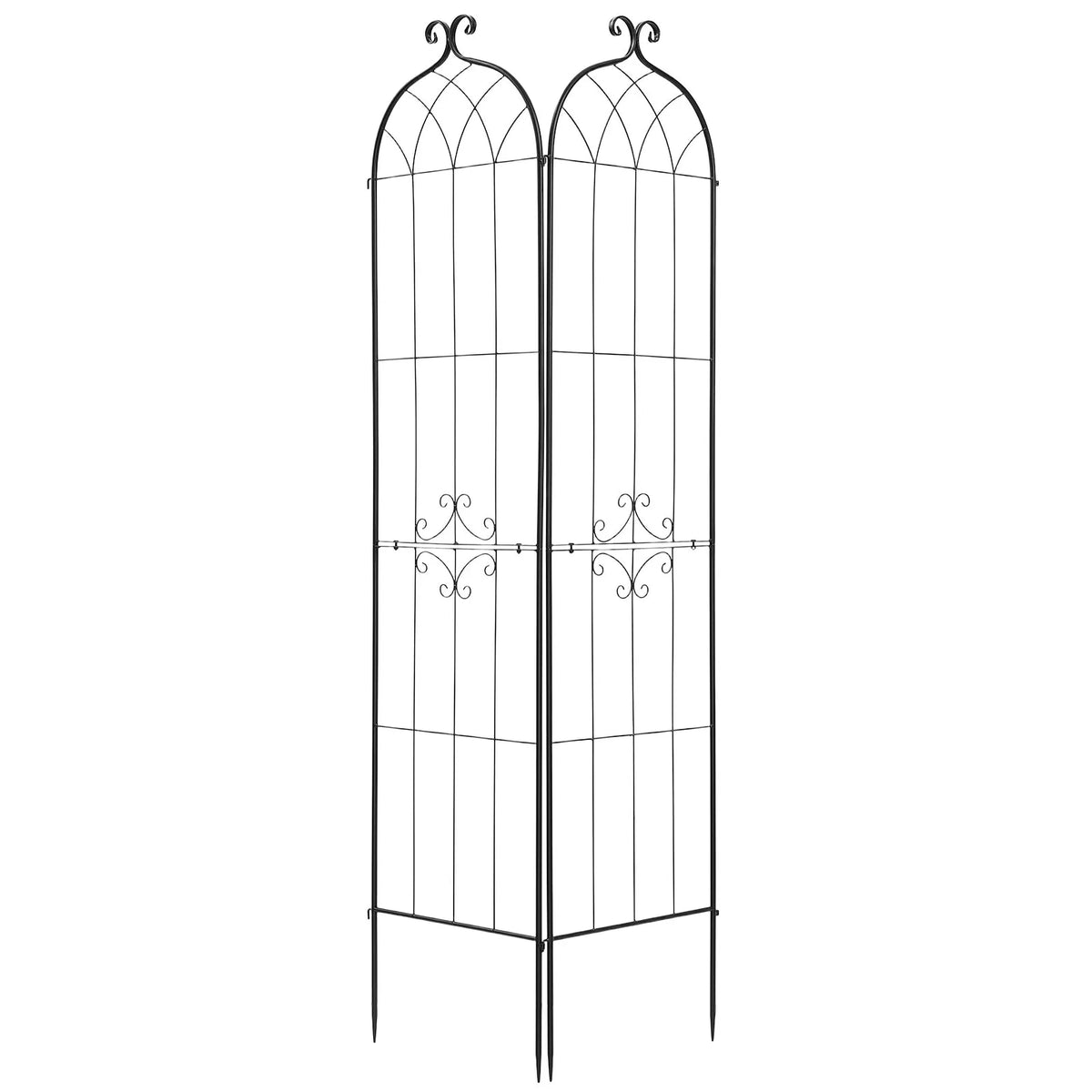 VEVOR dārza režģis augiem 2 gab., 220 x 52,5 cm rožu un ziedu balsts ar pulverkrāsotu pārklājumu un savienojamu konstrukciju, augu atbalsta režģis ziediem, dārzeņiem un rozēm - ZEMLETES.LV