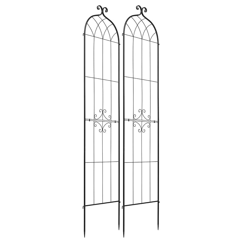 VEVOR dārza režģis augiem 2 gab., 220 x 52,5 cm rožu un ziedu balsts ar pulverkrāsotu pārklājumu un savienojamu konstrukciju, augu atbalsta režģis ziediem, dārzeņiem un rozēm - ZEMLETES.LV