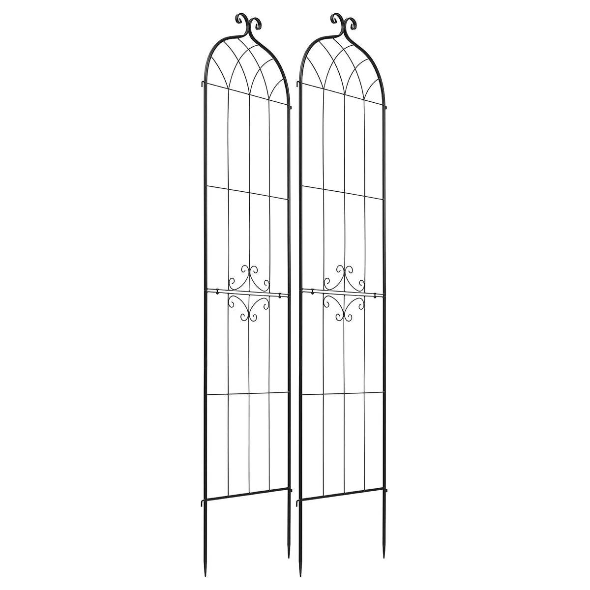 VEVOR dārza režģis augiem 2 gab., 220 x 52,5 cm rožu un ziedu balsts ar pulverkrāsotu pārklājumu un savienojamu konstrukciju, augu atbalsta režģis ziediem, dārzeņiem un rozēm - ZEMLETES.LV