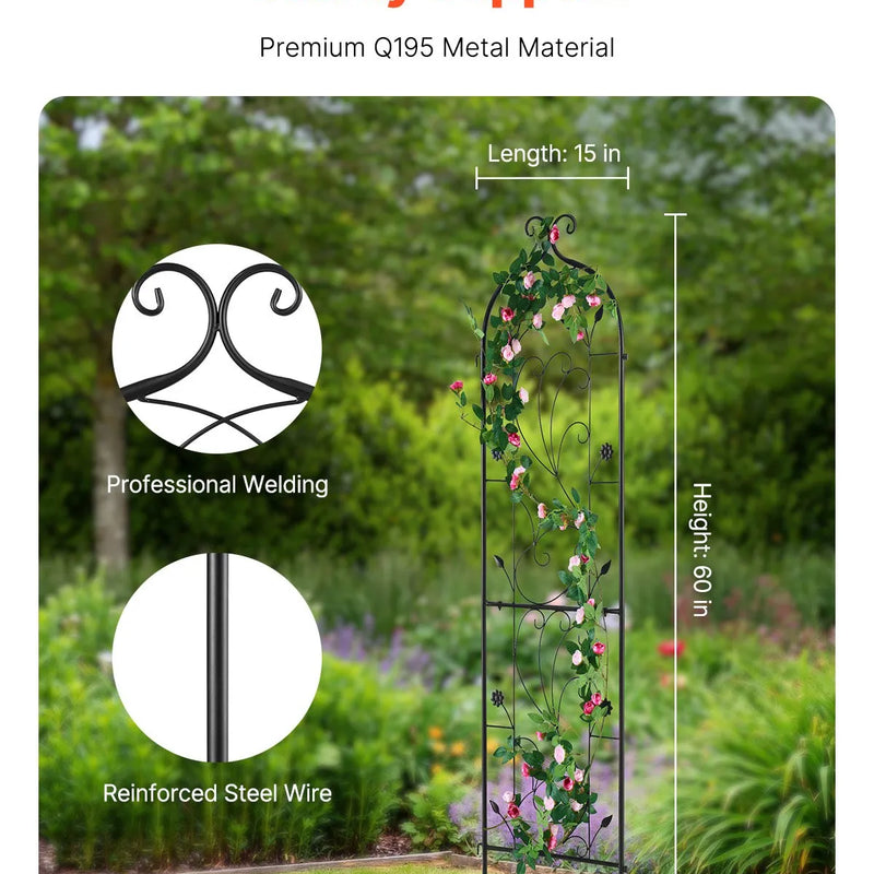 Metāla dārza režģis vīteņaugu atbalstam, 152 × 38 см, pretrūsas