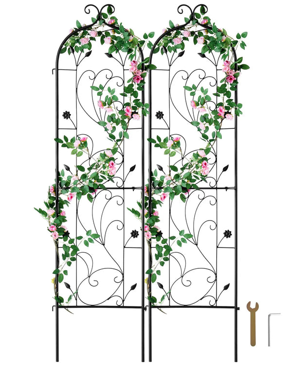 2 gab. metāla balsti vīteņaugiem, 152 × 38 cm, izturīgi pret rūsu
