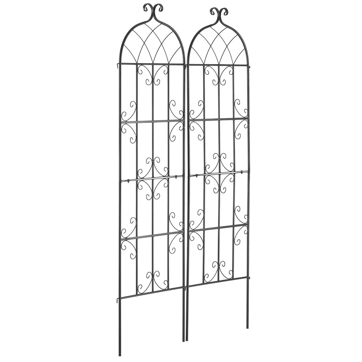 VEVOR Garden Trellis for Climbing Plants 180 × 50.8 cm, 2 pcs, Rust-Resistant Metal Garden Trellis for Roses, Clematis and Cucumbers, Decorative Plant Support for Garden, Patio and Lawn