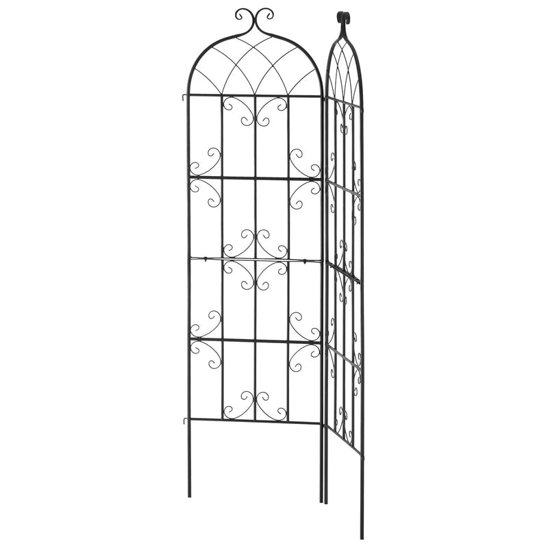 2 gab. metāla dārza režģi vīteņaugu atbalstam, 180 × 51 cm, pretrūsas