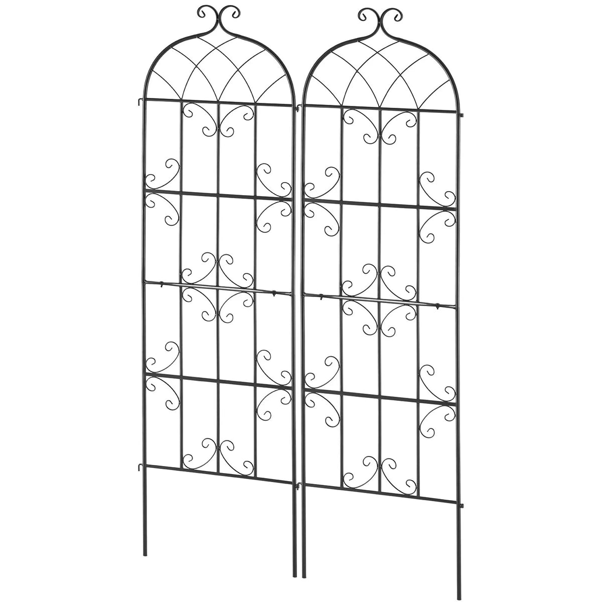 VEVOR Garden Trellis for Climbing Plants 180 × 50.8 cm, 2 pcs, Rust-Resistant Metal Garden Trellis for Roses, Clematis and Cucumbers, Decorative Plant Support for Garden, Patio and Lawn