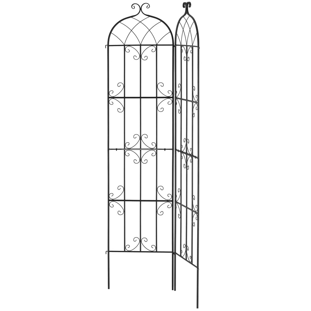 2 gab. metāla dārza režģi vīteņaugu atbalstam, 221 × 51 cm, pretrūsas