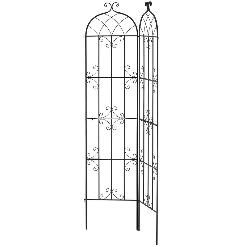 2 gab. metāla dārza režģi vīteņaugu atbalstam, 221 × 51 cm, pretrūsas