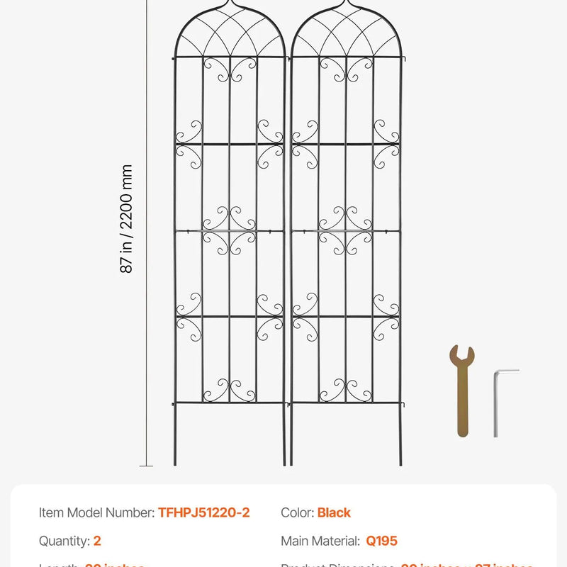 2 габ. метала дарза режги витенаугу атбалстам, 221 × 51 см, претрусас