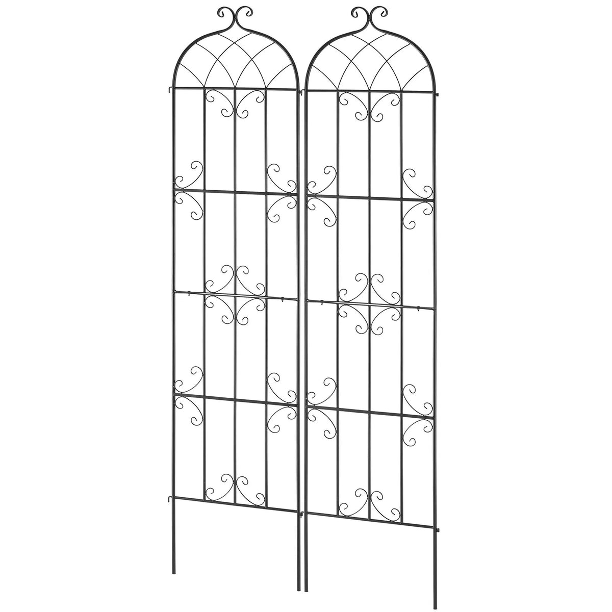 2 gab. metāla dārza režģi vīteņaugu atbalstam, 221 × 51 cm, pretrūsas