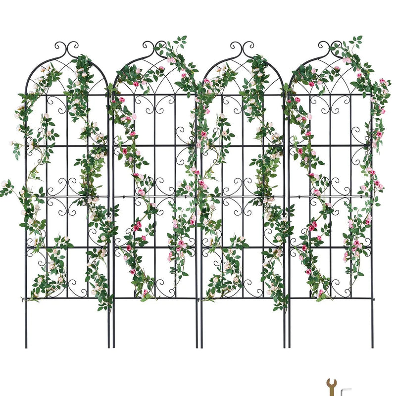 4 габ. метала дарза режги витенаугу атбалстам, 180 × 51 см, pretrūsas