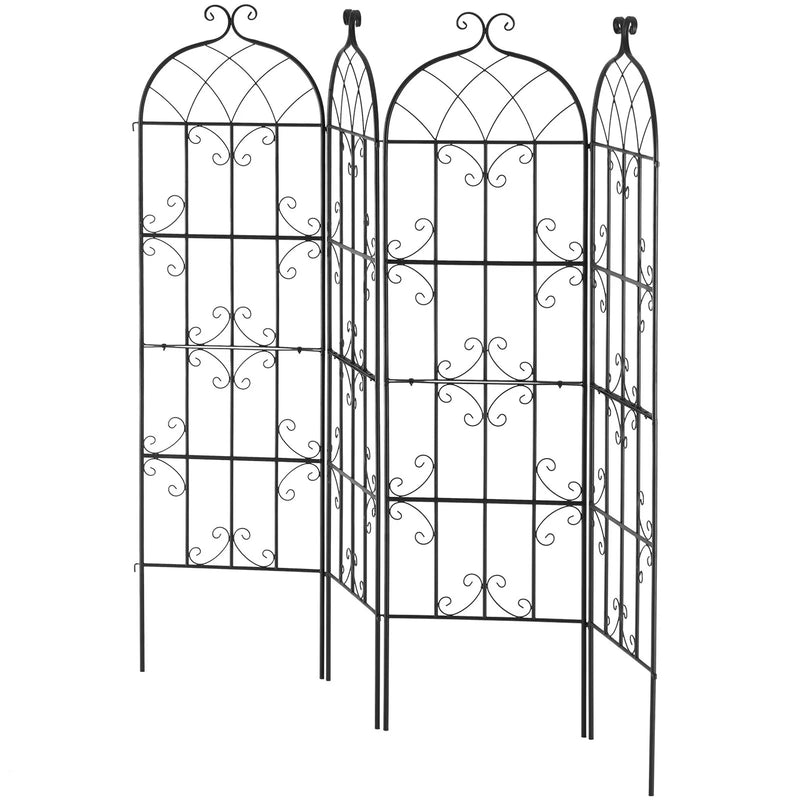 4 gab. metāla dārza režģi vīteņaugu atbalstam, 180 × 51 cm, pretrūsas