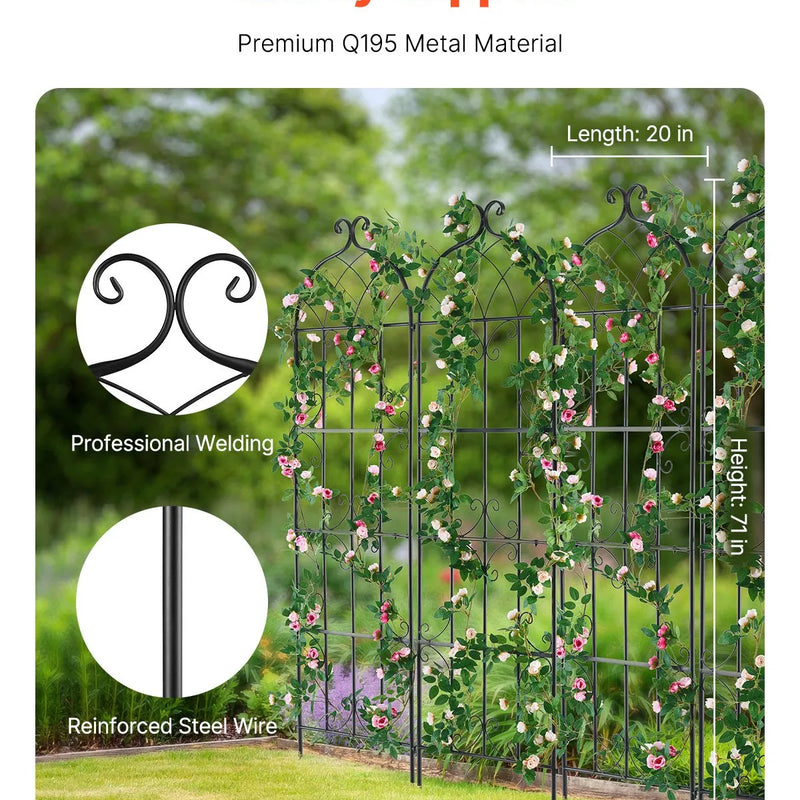 4 габ. метала дарза режги витенаугу атбалстам, 180 × 51 см, pretrūsas