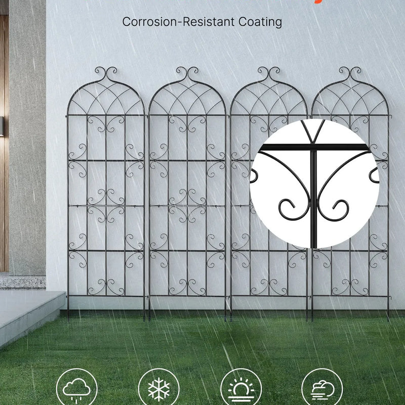 4 габ. метала дарза режги витенаугу атбалстам, 180 × 51 см, pretrūsas