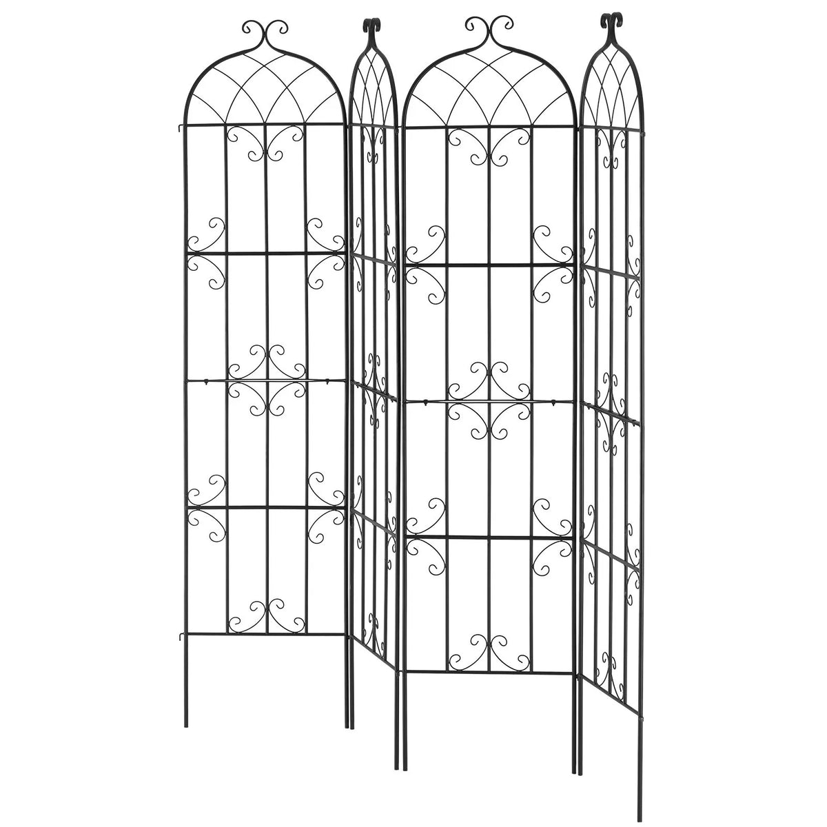 4 gab. metāla dārza režģi vīteņaugu atbalstam, 221 × 51 cm, pretrūsas