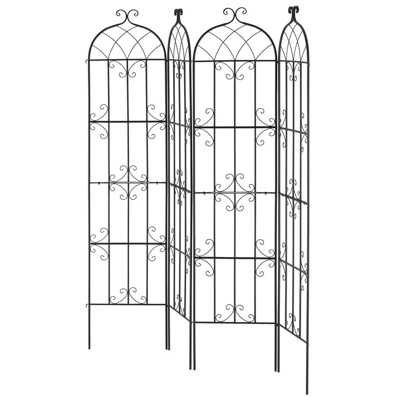 4 gab. metāla dārza režģi vīteņaugu atbalstam, 221 × 51 cm, pretrūsas