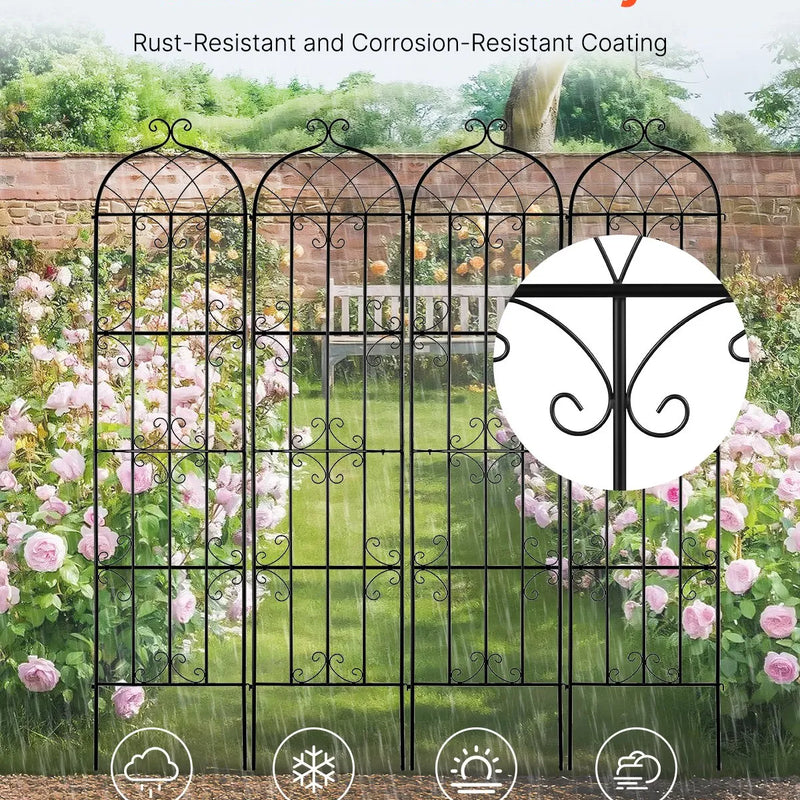 4 габ. метала дарза режги витенаугу атбалстам, 221 × 51 см, pretrūsas