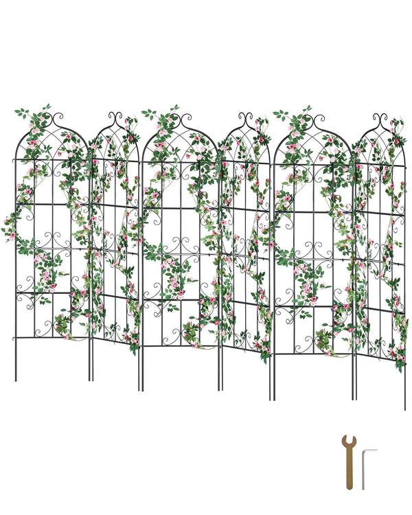 4 gab. metāla dārza režģi vīteņaugu atbalstam, 180 × 51 cm, pretrūsas