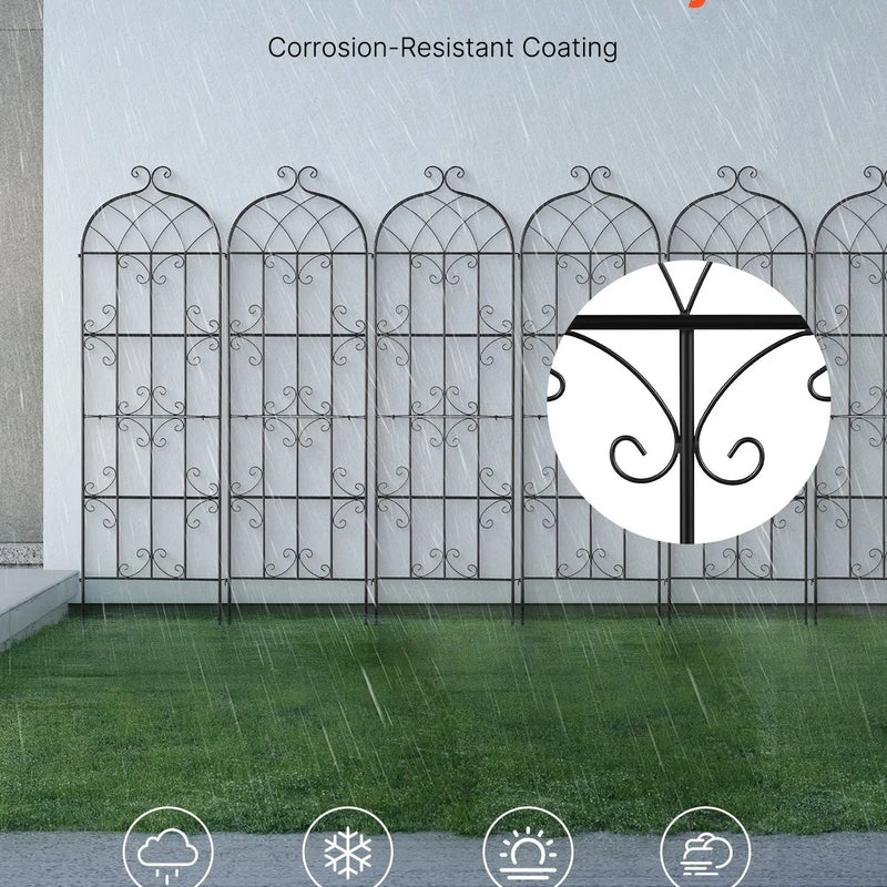 4 габ. метала дарза режги витенаугу атбалстам, 180 × 51 см, pretrūsas