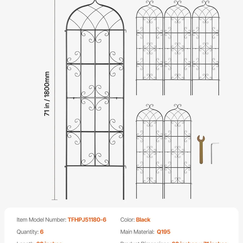 4 габ. метала дарза режги витенаугу атбалстам, 180 × 51 см, pretrūsas