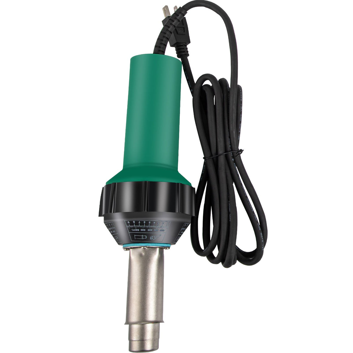 Heat gun 1600 W, 220 V, 8-piece PVC kit, hot air gun with mica heating element, temperature control 40–600 °C