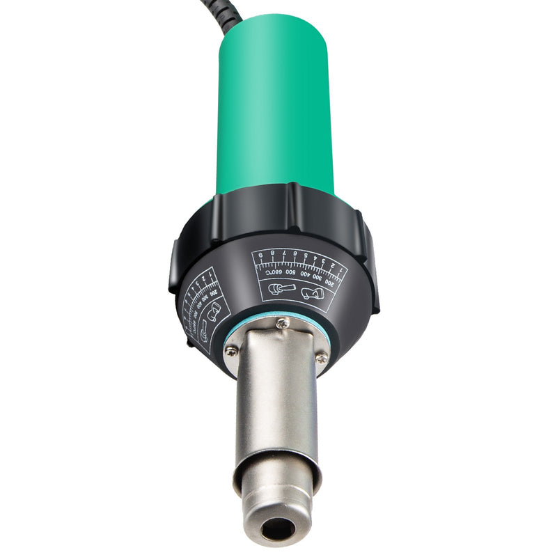 Fēna pistole 1600 W, 220 V, 8 daļu PVC komplekts, karstā gaisa pistole ar mikas sildīšanas kodolu, temperatūras regulēšana 40–600 °C