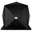 VEVOR 1.85 x 1.85 x 1.68 m 1-2 personu zemledus makšķerēšanas telts ar noņemamu ventilācijas logu un pārnēsāšanas somu, melna