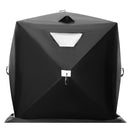 VEVOR 1.85 x 1.85 x 1.68 m 1-2 personu zemledus makšķerēšanas telts ar noņemamu ventilācijas logu un pārnēsāšanas somu, melna