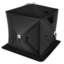 VEVOR 1.85 x 1.85 x 1.68 m 1-2 personu zemledus makšķerēšanas telts ar noņemamu ventilācijas logu un pārnēsāšanas somu, melna