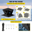 VEVOR 1.85 x 1.85 x 1.68 m 1-2 personu zemledus makšķerēšanas telts ar noņemamu ventilācijas logu un pārnēsāšanas somu, melna