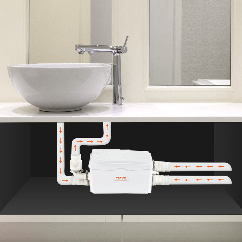 VEVOR Мацератор Kanalizācijas Sūknis 350W, 6000 L/h, 7 M Izplūdes Galva, 3 Ūdens Ieloki