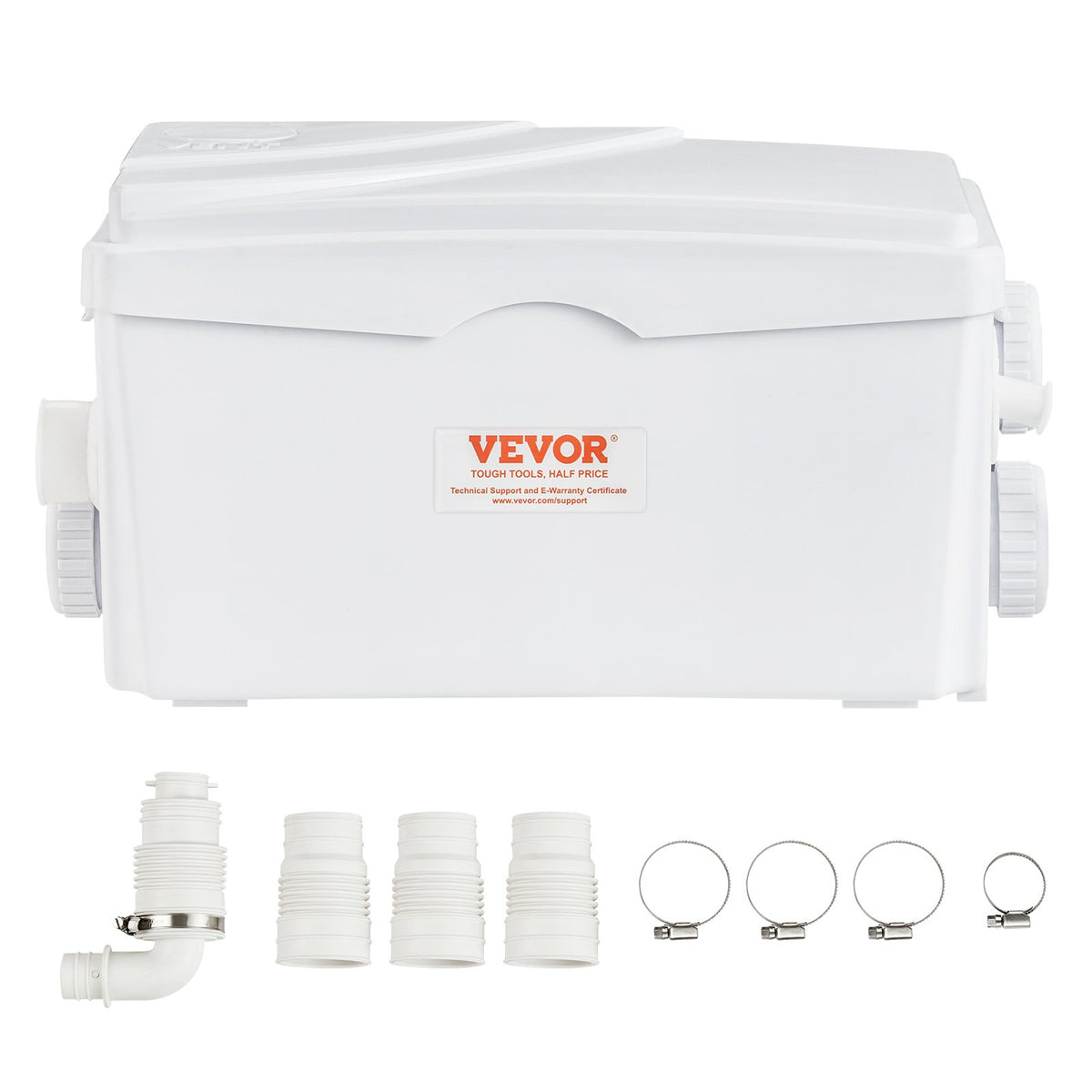 VEVOR Macerator Sewage Pump 350W, 6000 L/h, 7 M Discharge Head, 3 Water Inlets