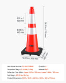 VEVOR 4 gab. 715 mm satiksmes konusi ar atstarojošām joslām un smagu pamatni
