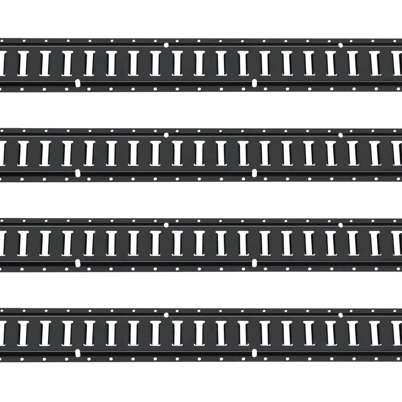 E Track tērauda sliežu komplekts kravas nostiprināšanai, 1,52 m sliedes, 4 gab., celtspēja 907 kg, ar skrūvēm, piemērots garāžām, furgoniem, piekabēm, motocikliem un ATV