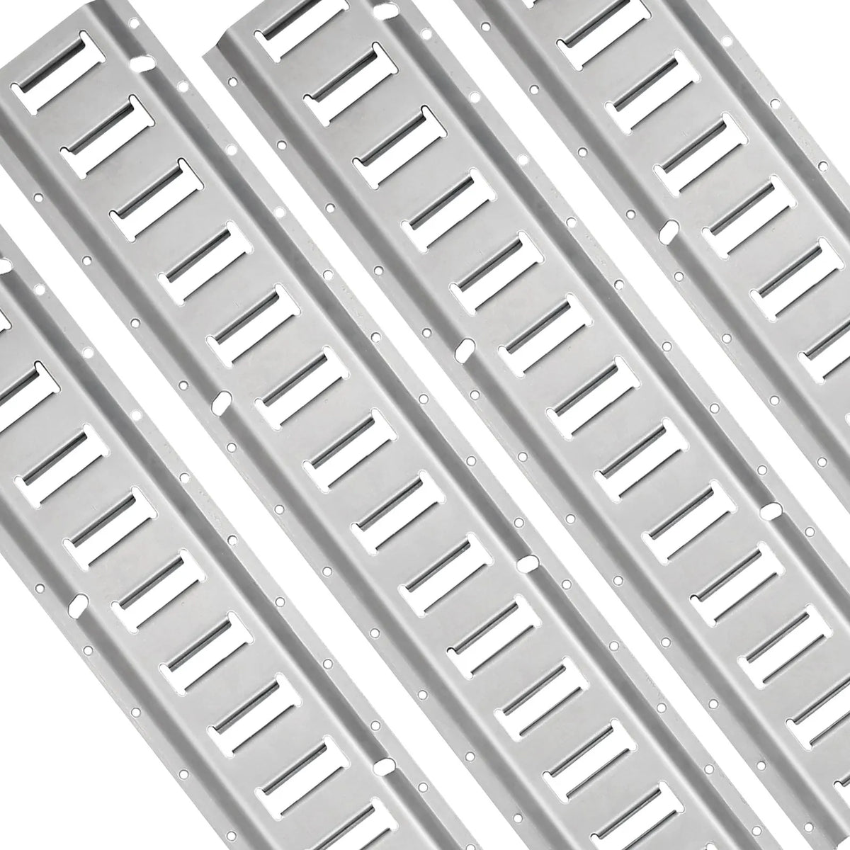 E-Track kravas stiprinājuma sliežu komplekts, 24 gab., 1524 mm tērauda sliedes (8 gab.) ar 8 O-veida enkurstiprinājumiem un 8 D-veida gredzena stiprinājumiem, universāli piederumi kravu, motociklu un velosipēdu nostiprināšanai, kravnesība 907 kg.