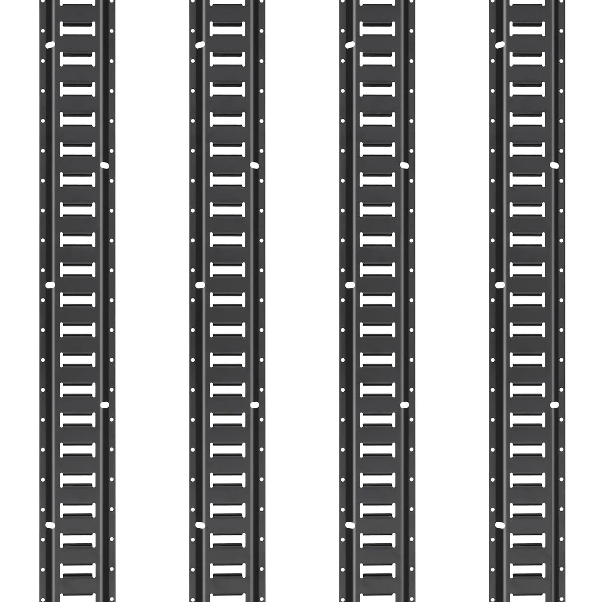 E-track Fastening Kit, 18 Pieces, 1.52 m Steel Rails, O-ring Anchors, D-ring Fasteners and Ratchet Straps, 907 kg Load Capacity, for Cargo, Motorcycle and Bicycle Securing