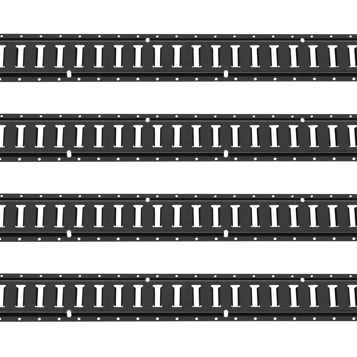E-track Fastening Kit, 18 Pieces, 1.52 m Steel Rails, O-ring Anchors, D-ring Fasteners and Ratchet Straps, 907 kg Load Capacity, for Cargo, Motorcycle and Bicycle Securing