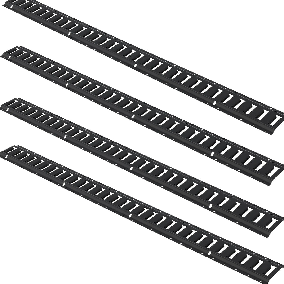 E-track Fastening Kit, 18 Pieces, 1.52 m Steel Rails, O-ring Anchors, D-ring Fasteners and Ratchet Straps, 907 kg Load Capacity, for Cargo, Motorcycle and Bicycle Securing