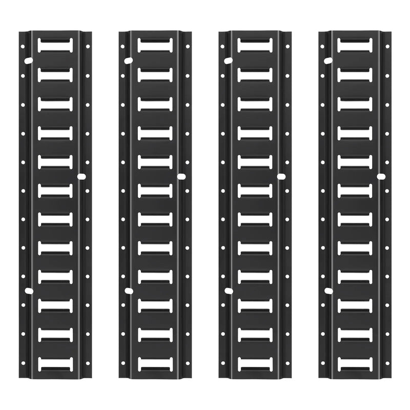 E Track kravas nostiprināšanas sliežu komplekts, 60 cm tērauda sliedes, 4 gab., līdz 907 kg smagu kravu drošai fiksācijai, pastiprinātas Etrack sliedes ar skrūvēm, piemērotas garāžām, furgoniem, piekabēm, motociklu un ATV stiprināšanai
