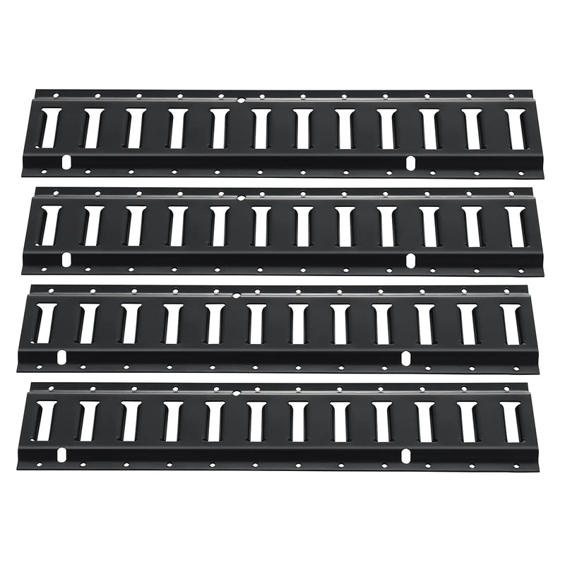 E Track kravas nostiprināšanas sliežu komplekts, 60 cm tērauda sliedes, 4 gab., līdz 907 kg smagu kravu drošai fiksācijai, pastiprinātas Etrack sliedes ar skrūvēm, piemērotas garāžām, furgoniem, piekabēm, motociklu un ATV stiprināšanai