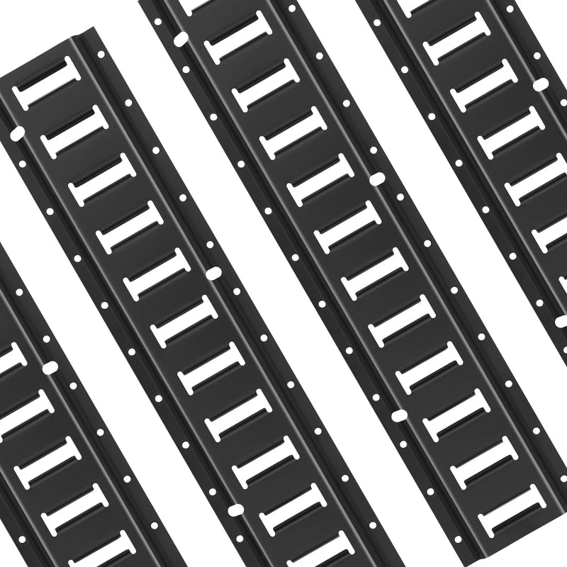 E Track kravas nostiprināšanas sliežu komplekts, 60 cm tērauda sliedes, 4 gab., līdz 907 kg smagu kravu drošai fiksācijai, pastiprinātas Etrack sliedes ar skrūvēm, piemērotas garāžām, furgoniem, piekabēm, motociklu un ATV stiprināšanai