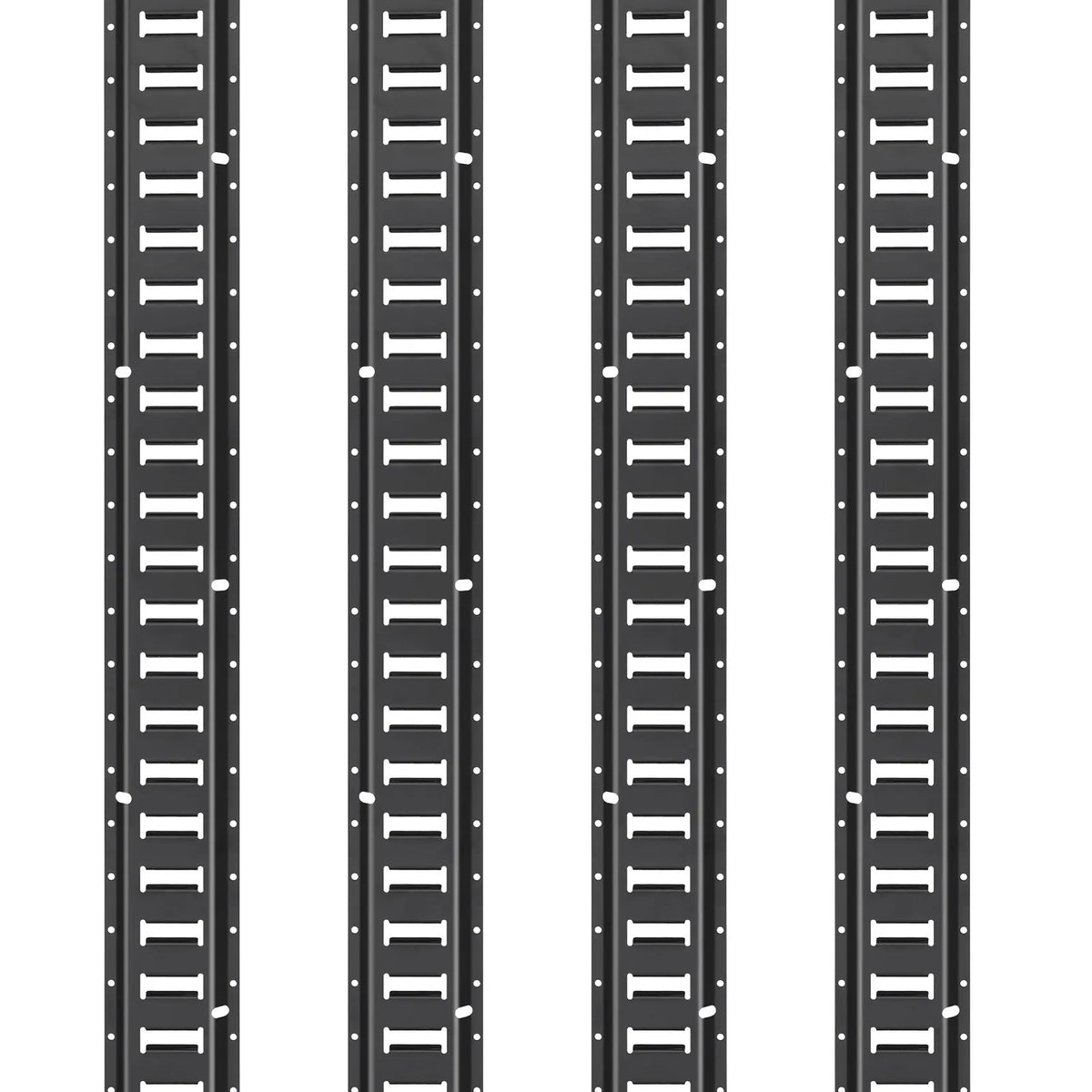 E Track Fastening Kit, 30 pcs, 152.4 cm, includes 4 steel rails, 2 single nests, 8 O-rings, 8 D-ring fasteners and 8 end caps, for cargo, motorcycle and bicycle securing