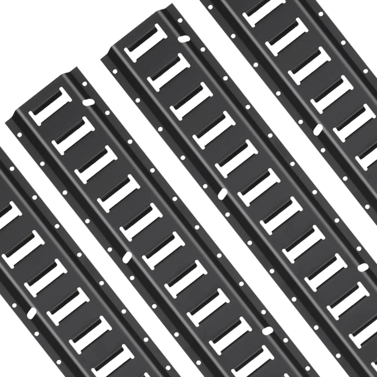 E Track Fastening Kit, 30 pcs, 152.4 cm, includes 4 steel rails, 2 single nests, 8 O-rings, 8 D-ring fasteners and 8 end caps, for cargo, motorcycle and bicycle securing