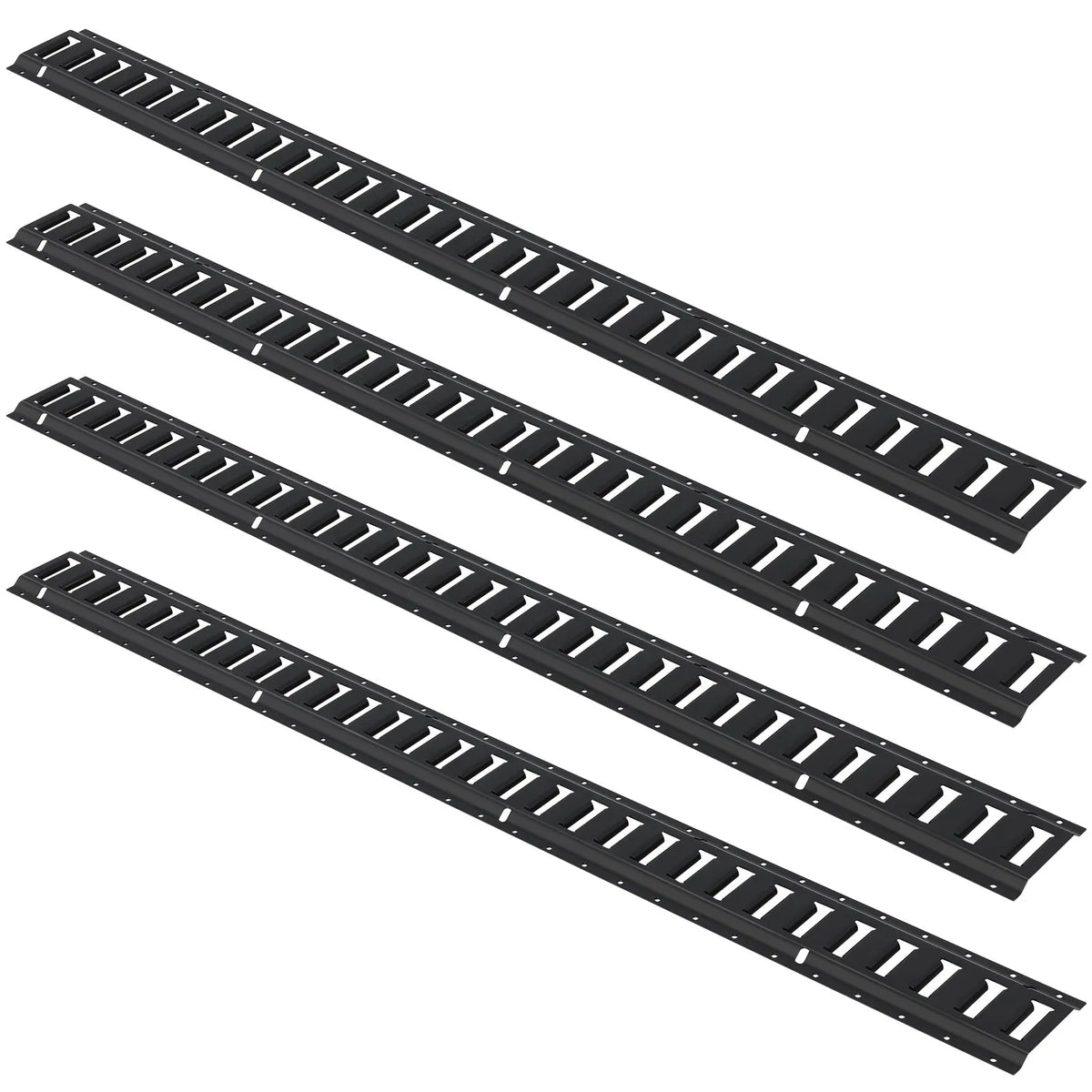 E Track Fastening Kit, 30 pcs, 152.4 cm, includes 4 steel rails, 2 single nests, 8 O-rings, 8 D-ring fasteners and 8 end caps, for cargo, motorcycle and bicycle securing