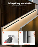 VEVOR āra sienas gaismekļi, 2 gab., 1200 mm gara moderna ārējā sienas gaismas līnija, 3000 K silti balta gaisma, IP65 ūdensizturīgi, pret rūsu aizsargāti, āra sienas apgaismojums mājai, lieveņiem un garāžām