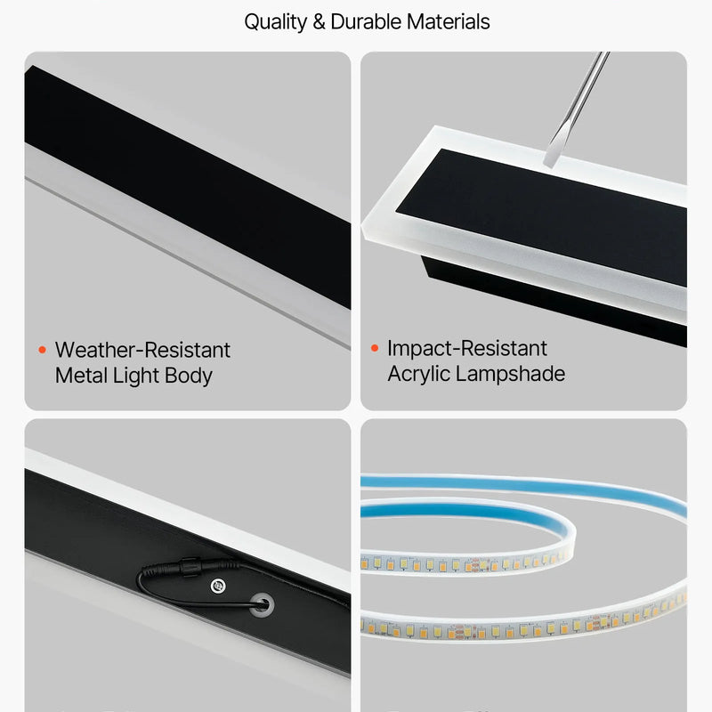VEVOR āra sienas gaismekļi, 2 gab., 1200 mm gara moderna ārējā sienas gaismas līnija, 3000 K silti balta gaisma, IP65 ūdensizturīgi, pret rūsu aizsargāti, āra sienas apgaismojums mājai, lieveņiem un garāžām